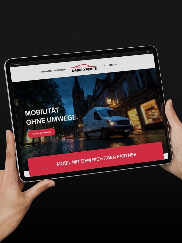 Branding Automotive Drive Xperts Website Design Tablet Ansicht